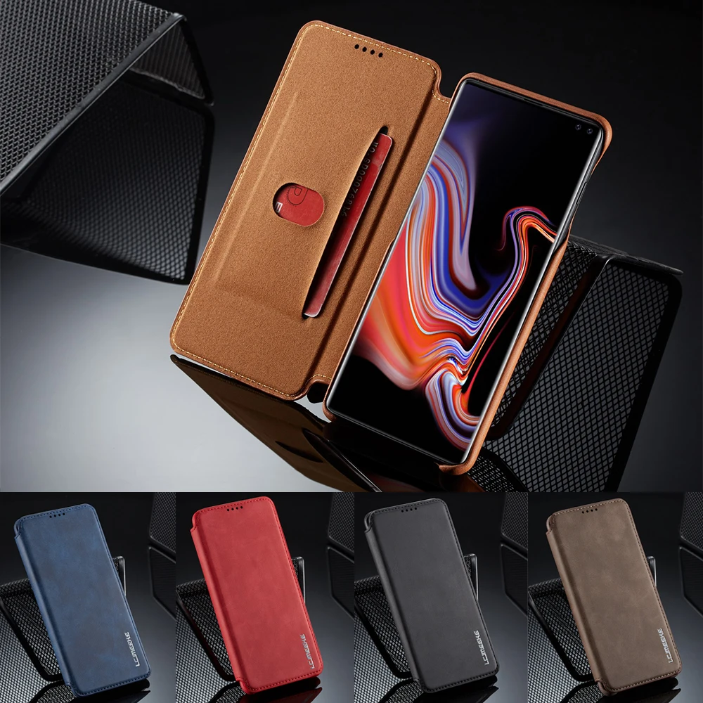 Магнитный кожаный флип чехол для Samsung Galaxy S10 5G S8 S9 Plus S7 edge A20 A30 A40 A50 A70 кошелек с