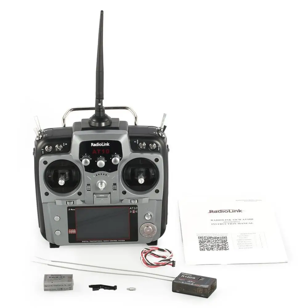 Radiolink AT10II 12CH RC Transmitter and Receiver R12DS 2.4GHz Spread Radio Remote Controller for Drone Left Hand Throttle | Игрушки и