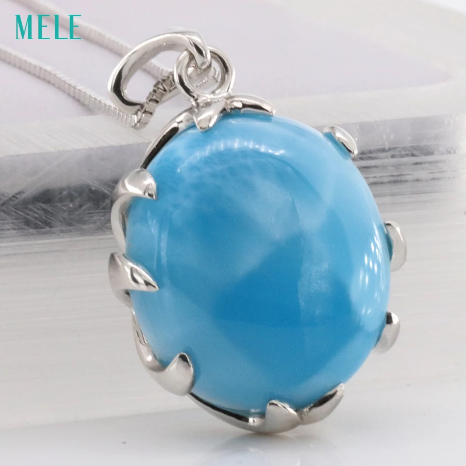 Женская подвеска из натурального серебра 925 пробы большой овальный кулон