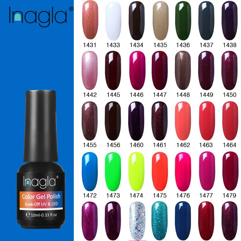 Inagla Nail Art 10 мл французский белый Краска гель с кристаллами лак для ногтей Soak off