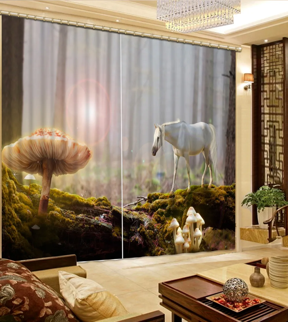 

3d curtains Fantasy forest horse blackout curtains living room bedroom kitchen high quality curtain home window