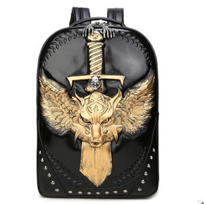 Рюкзак мужской с 3D принтом животных 3 цвета|animal print backpack|wolf backpackbackpack fashion |