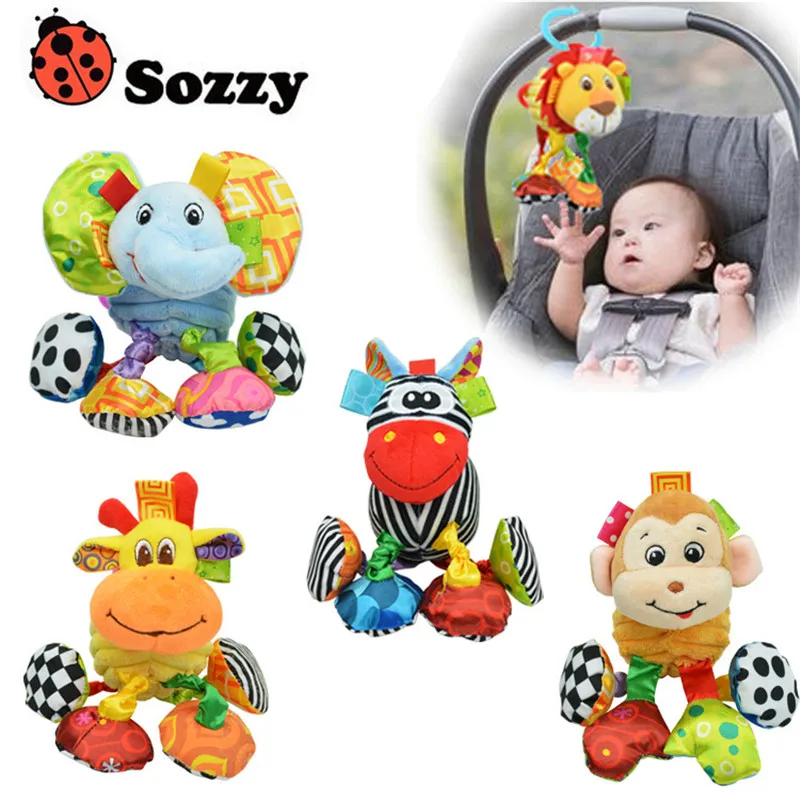 

SOZZY 5 Designs Pull Up And Shake Crib Bed Hanging Ring Multifunction Baby Rattle Bell Infant Baby Crib Stroller Hanging Toy