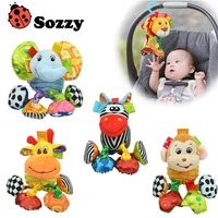 sozzy 5 designs pull up and shake crib bed hanging ring multifunction baby rattle bell infant baby crib stroller hanging toy