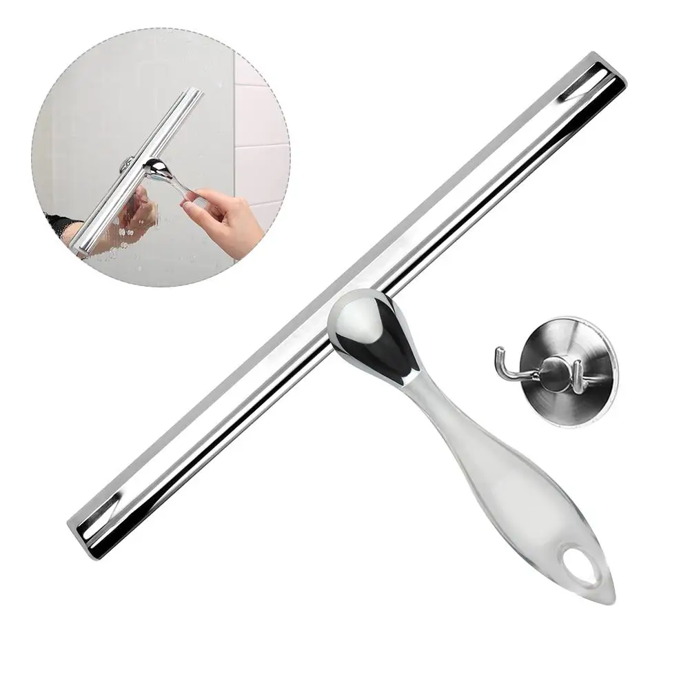 

Stainless Steel Window Cleaner Glass Dust Wiper Wash Scraper Squeege Magnetic Brush Washing Household Kitchen with Sucker Hook