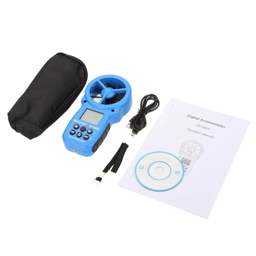 Анемометр holdpeak HP-866A Портативный USB анемометр ветер Скорость метр Logger Air и