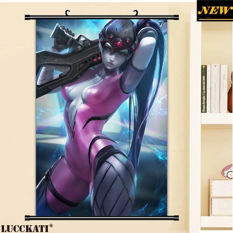 40X60 см D. Va Mercy Widowmaker Tracer соски без бюстгальтера голый лоли cameltoe мультфильм аниме Настенная картина прокрутка холст живопись плакат - Цвет: W