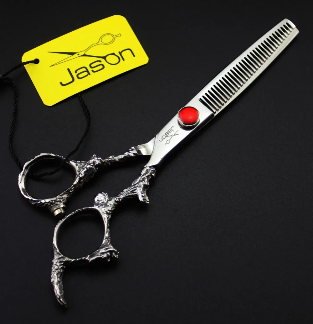 331# 6'' Brand Jason TOP QUALITY Hairdressing Scissors 440C Dragon Handle Barbers Cutting Thinning Shears Hair | Красота и