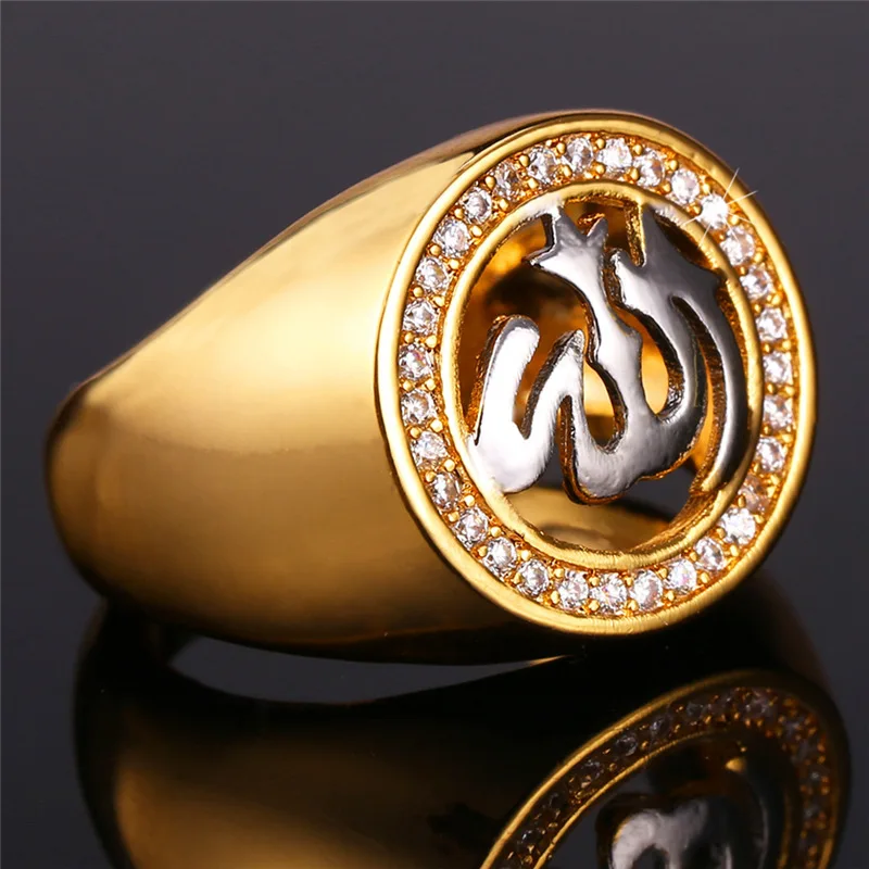 U7 Аллах Кольца Для Мужчин Ювелирные Изделия С Роскошные Циркония Исламский