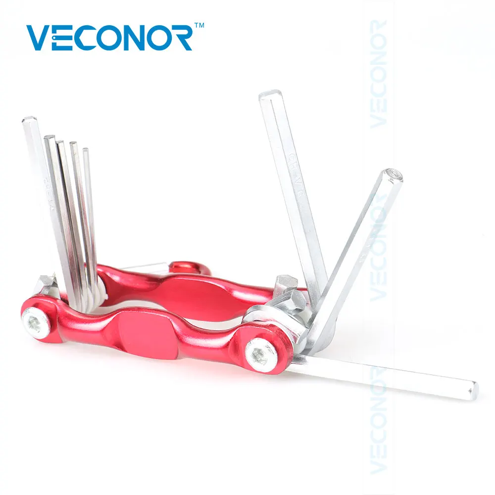 Veconor 8 шт. Алюминий Складной Набор шестигранных ключей с карабином шестигранный