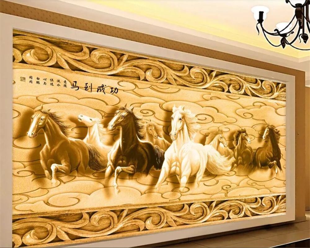 

Beibehang Custom Wallpaper 3D horse Oil Painting Modern Abstract Art Wall Paintings Living Room Bedroom Wallpaper papier peint
