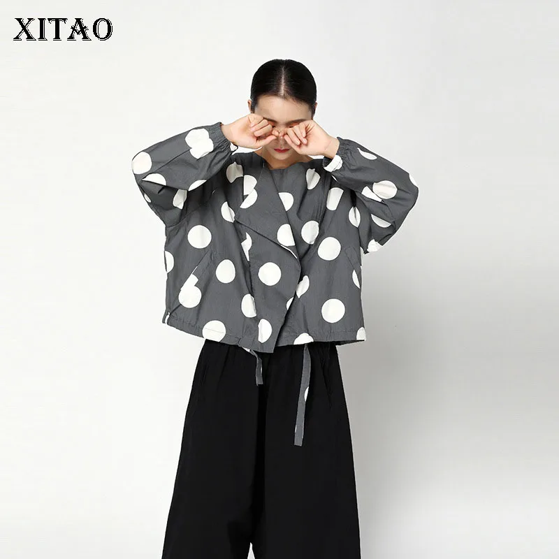 [XITAO] Корейская Мода Новое поступление Женская Осенняя Свободная куртка с круглым
