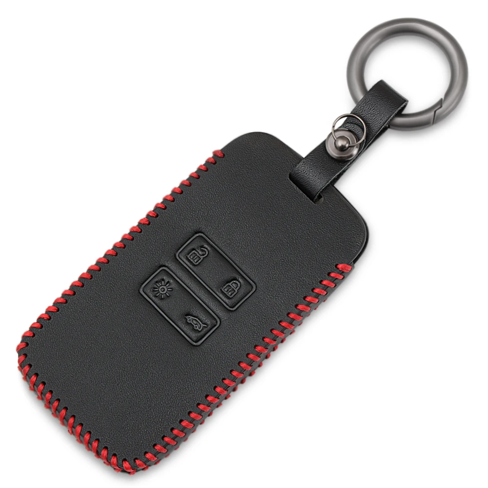 Черный кожаный чехол для автомобильных ключей Renault Koleos Kadjar 2016 2017 2018 защитный