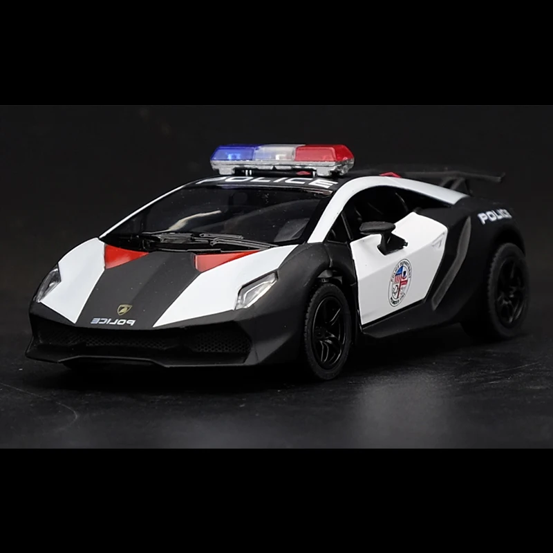 Kinsmart 1:38 Sesto Elemento Police Toy Car литой Сплав модель автомобиля игрушка с откатом для