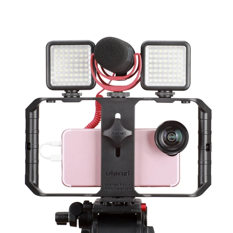 Оригинальный Ulanzi U-рог Pro смартфон видео Rig w 3 крепления обуви кинематографа Чехол