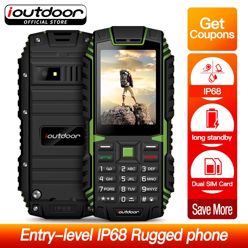 Ioutside T1 IP68 водостойкий ударопрочный пылезащитный 2G Dual Sim фонарик русская