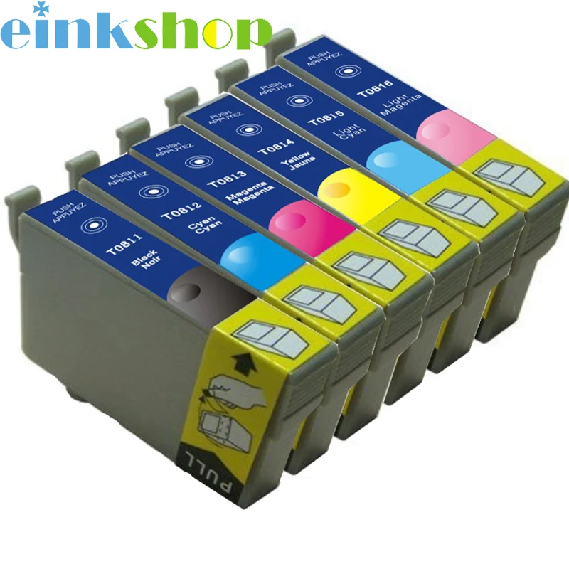 Чернильный картридж Einkshop T0811 для Epson Stylus photo R270 R390 RX590 1410 R290 R610 RX690 T50 TX700W TX800W TX650 TX710W