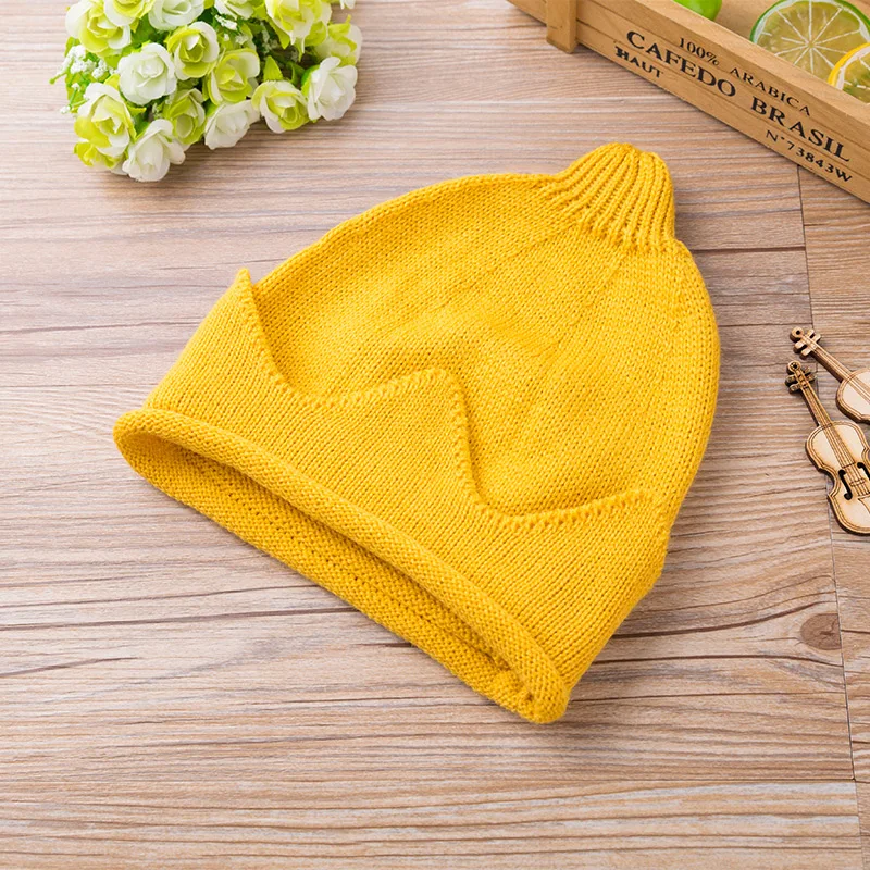 Новинка 2017 года Зимняя вязаная шапка с короной для маленьких девочек и мальчиков