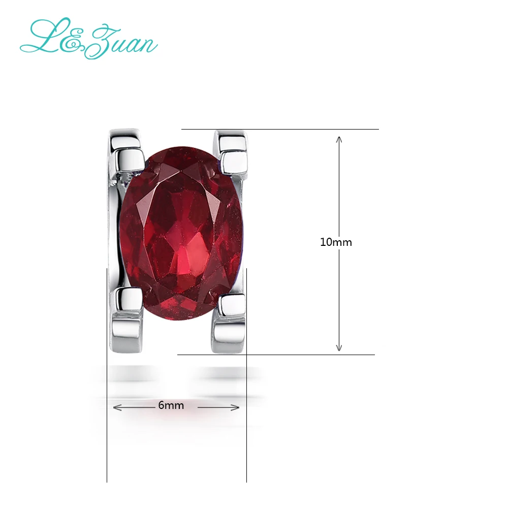 Женские серьги гвоздики из серебра 925 пробы с натуральным гранатом|stud earrings|earrings