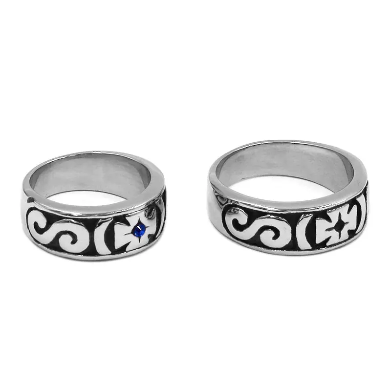 Оптовая продажа кельтский узел четырехлистный цветок кольцо с синим камнем