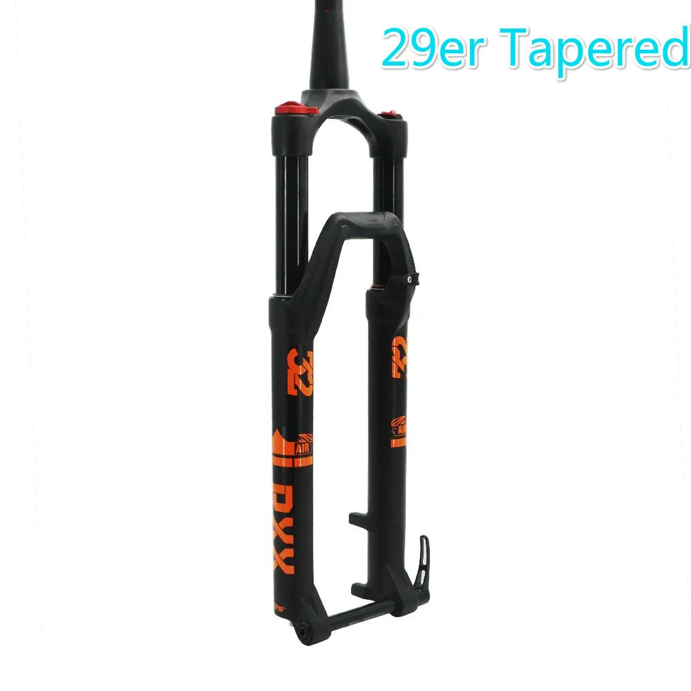 29er Tapered Велосипедная вилка MTB 27,5 29 дюймовая подвеска вилка, замок прямой конический через ось QR быстросъемная Регулировка отскока черный - Цвет: 29er Tapered