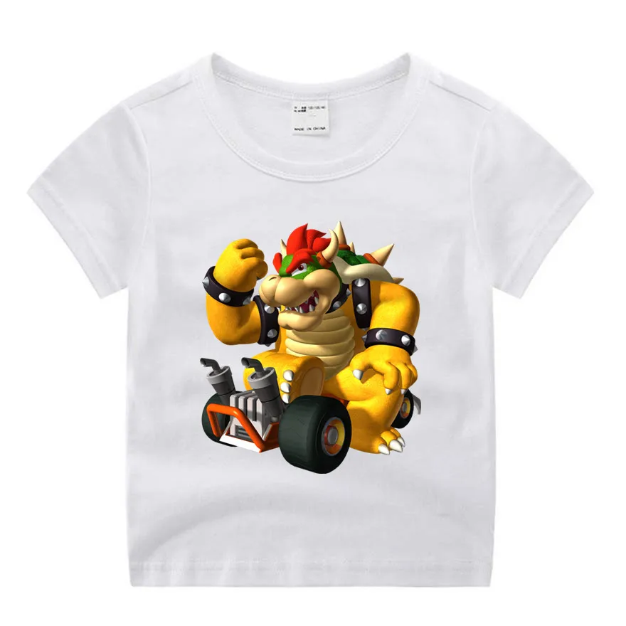 Одежда для маленьких мальчиков и девочек Марио Bowser семейная одежда с принтом