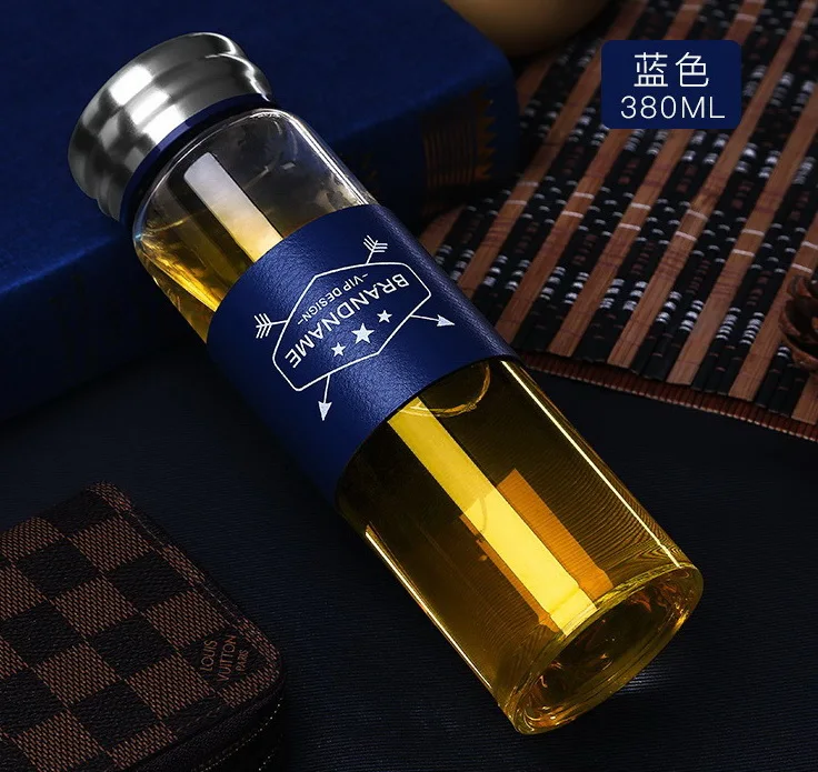 380 мл Стекло бутылка для воды Кофе Чай силиконовые герметичное уплотнение с