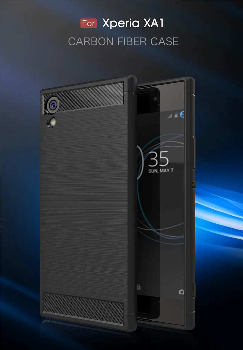 Матовый чехол из углеродного волокна для Sony XA1 G3112 G3116 Мягкая силиконовая задняя