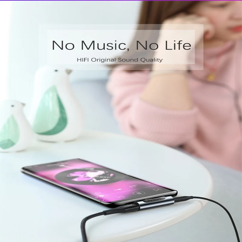ROCK Metal Type C to 3 5 мм Jack адаптер для Xiaomi Mi 8 Huawei Mate 10 20 P20 Pro RS Nubia Z18 OTG USB USBC