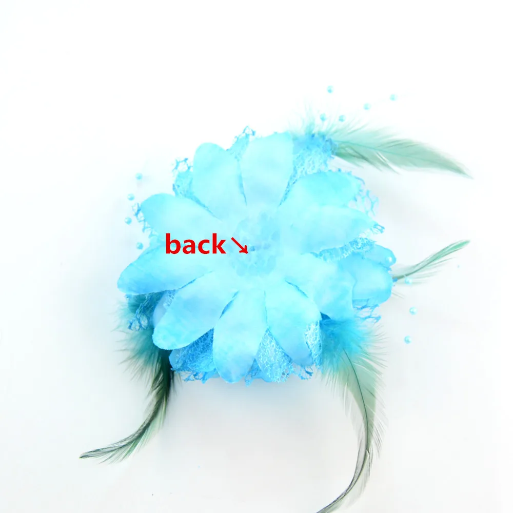 50 шт./лот 12 цветов перо цветок для корсажа свадебный повязка на голову сделай сам