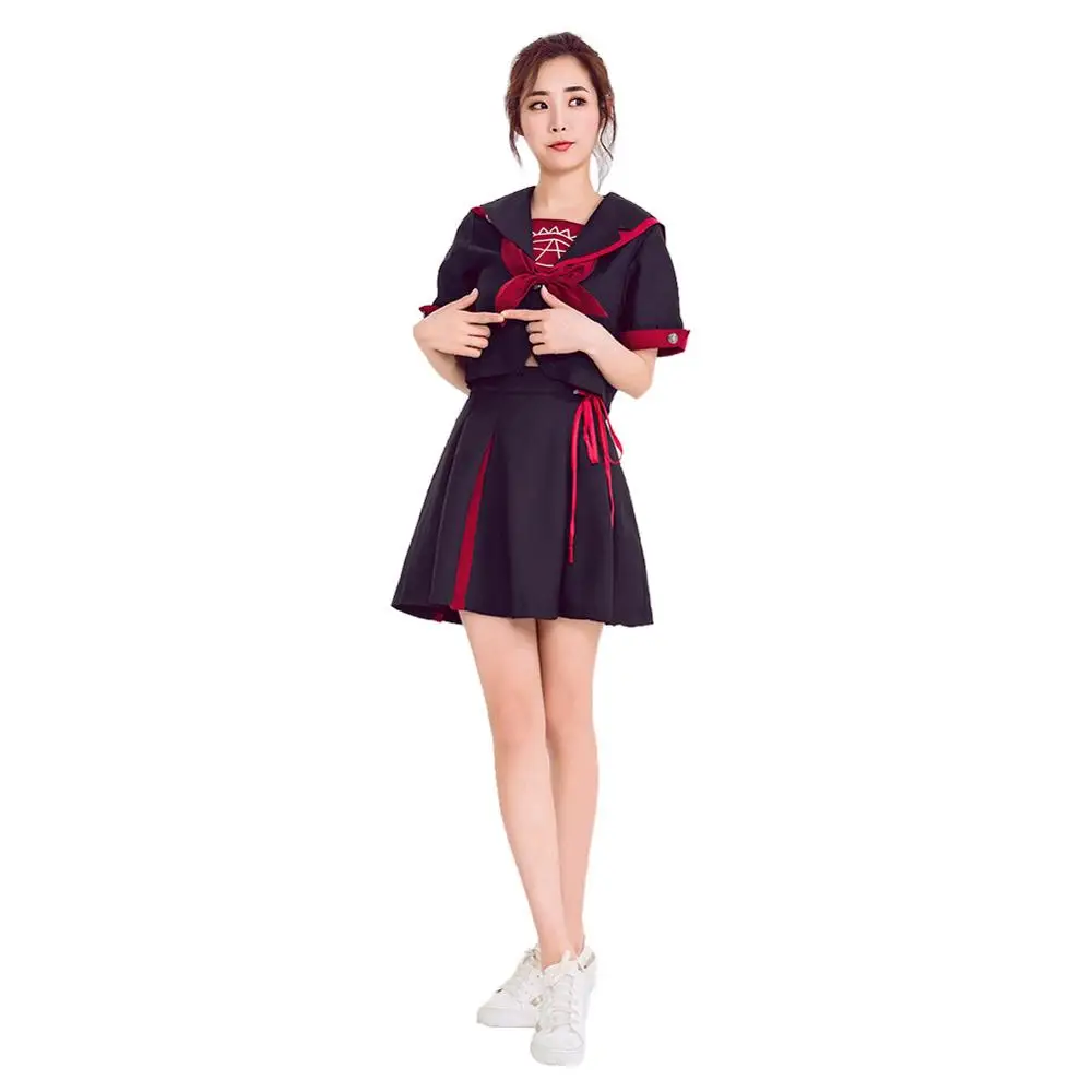 

High School Girl Sailor Uniform Suit Cosplay Costume Full Set Outfit Uniform Halloween Carnival Stage Costume Role Playing