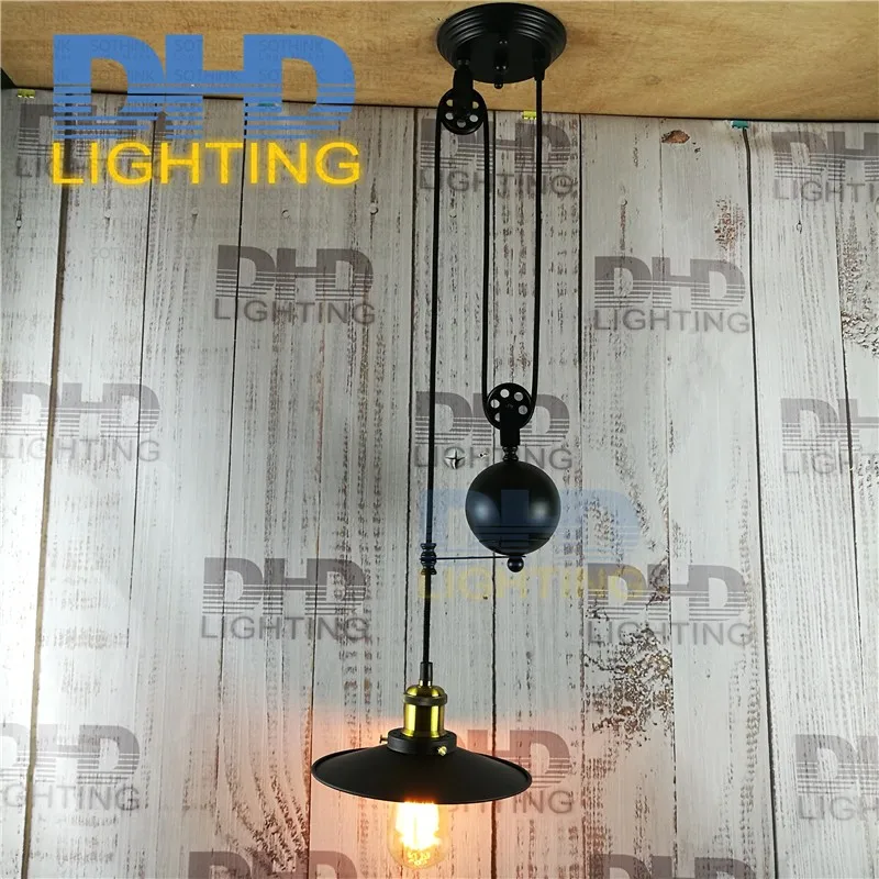 Бесплатная доставка железный шкив Ретро лампочка эдисона светильник люстра