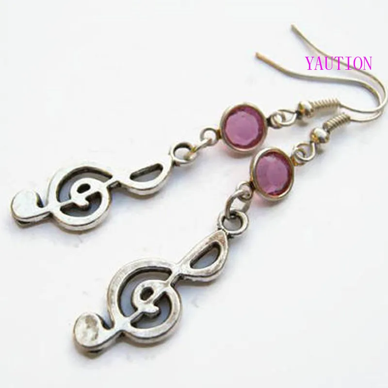 Серьги YAUTION в виде скрипичного ключа с камнем месяцем|music note earrings|birthstone earringsearrings |
