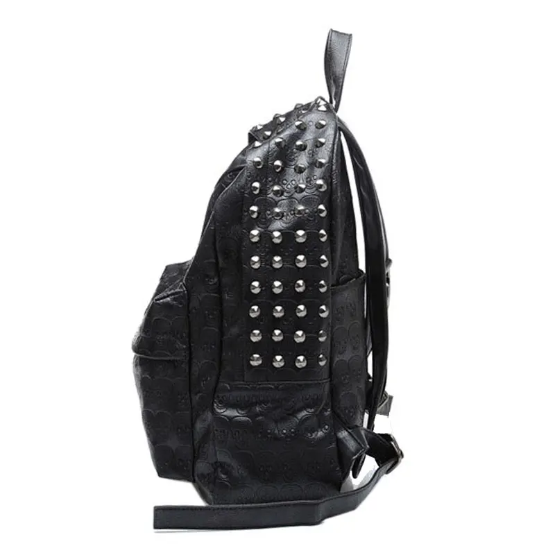 Высококачественный Женский рюкзак из искусственной кожи с заклепками и черепом