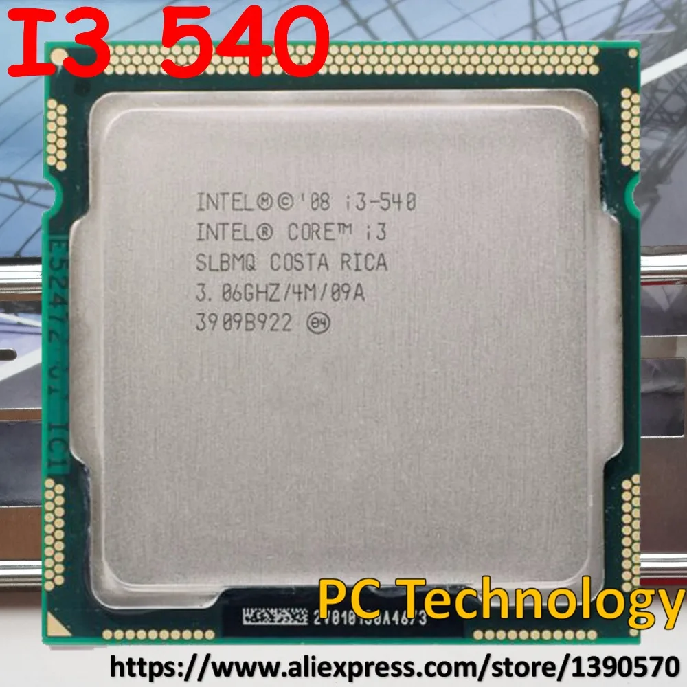 Оригинальный процессор Intel I3 540 Core с процессором ЦП 3 06 ГГц LGA1156 4 Мб двухъядерный