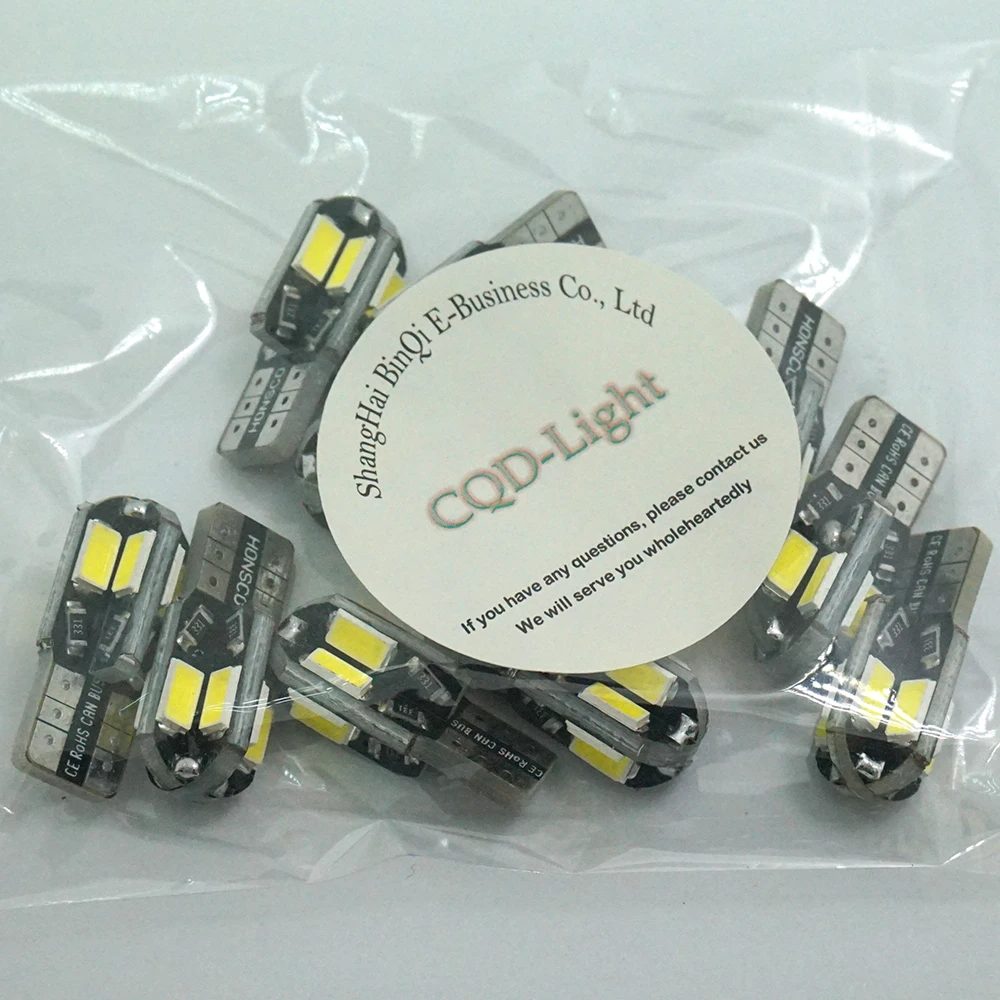 CQD Light 10 шт. Canbus T10 8smd 5630 5730 Светодиодная автомобильная лампа без ошибок OBC W5W 194 SMD