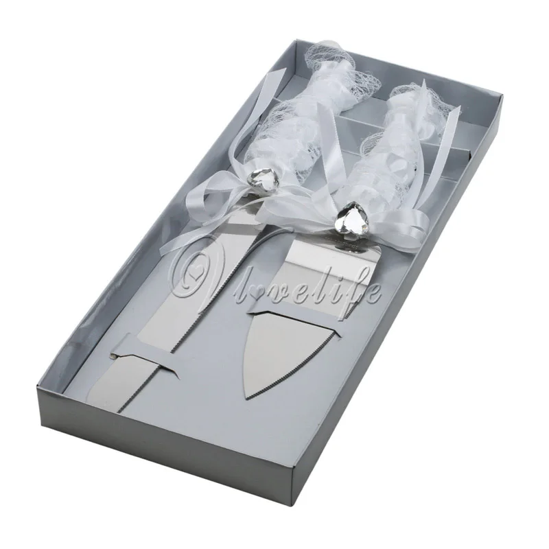 Свадебный нож для торта и серверный набор из нержавеющей стали резак с