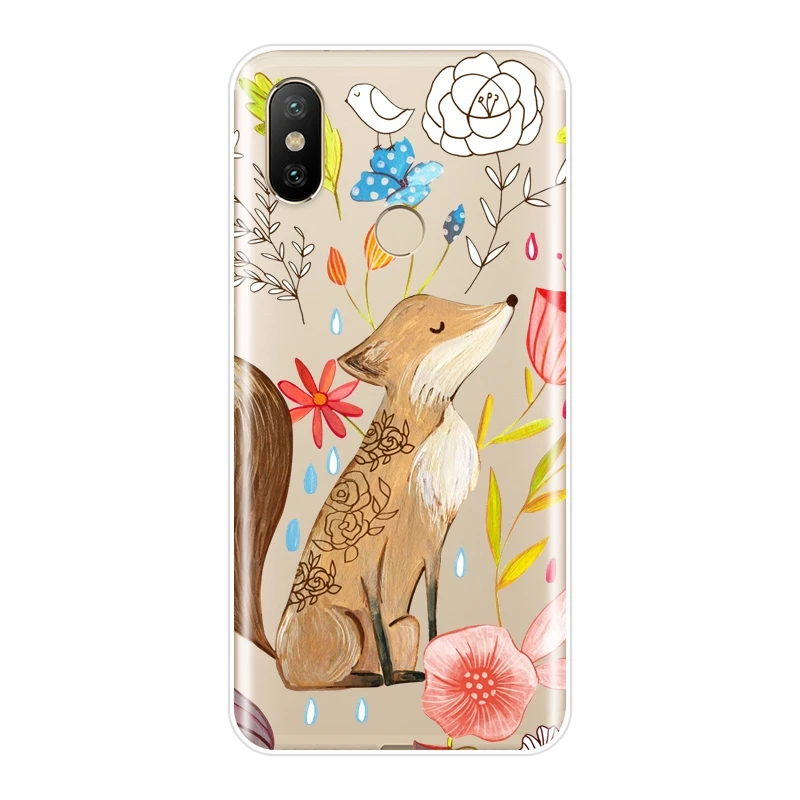 Задняя крышка для Xiaomi MI A1 A2 Lite Mi5 Mi6 Mi8 мягкий силиконовый чехол с цветочным