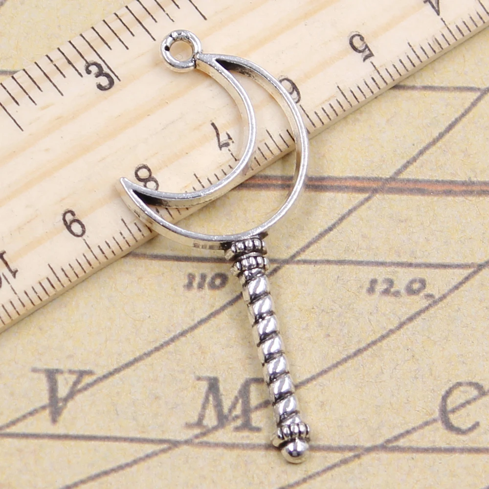 10 шт. Подвески луна звезда волшебная перевернутая палочка 53x2 3 мм искусственная подвеска античное Изготовление ювелирных изделий Сделай Сам подвеска ручной работы