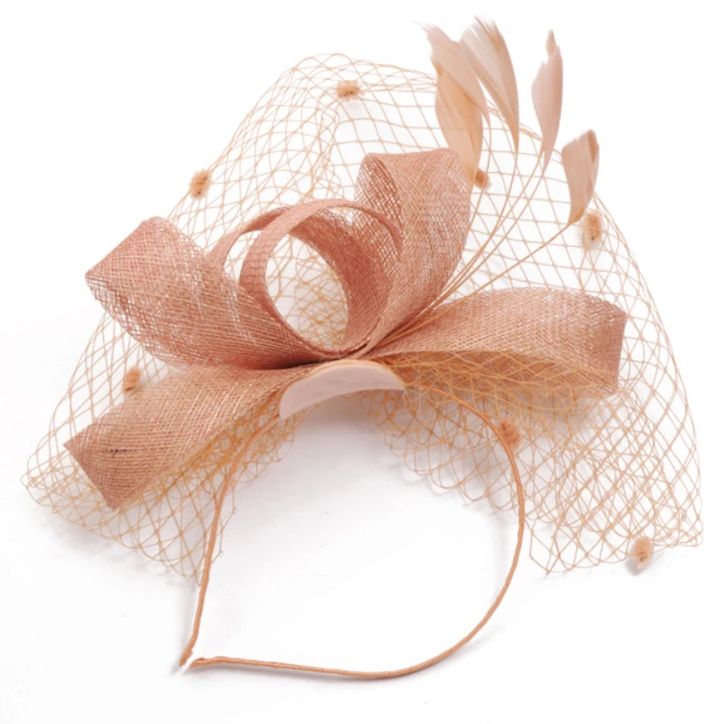 Головной убор HT1776 женский с перьями элегантная фетровая шляпа большим оголовьем