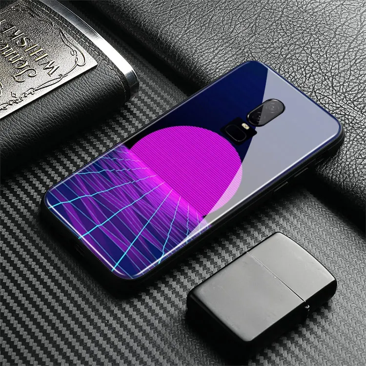 Neon Retrowave 80s винтажный абстрактный чехол из закаленного стекла 1+ 6 Мягкий силиконовый чехол для телефона, чехлы для OnePlus 6 6T 7T Pr