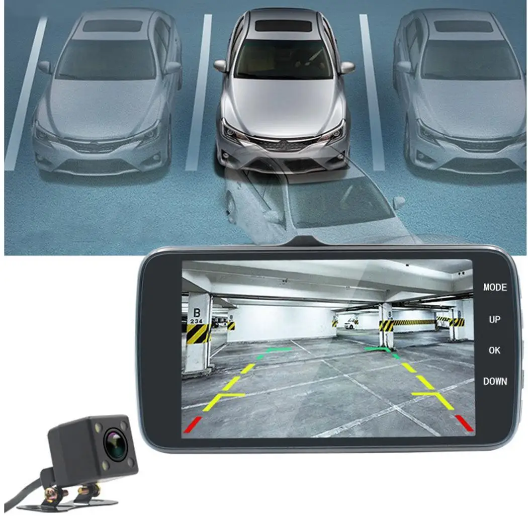 4 дюймовый видеорегистратор с двумя линзами и инфракрасным голосовым