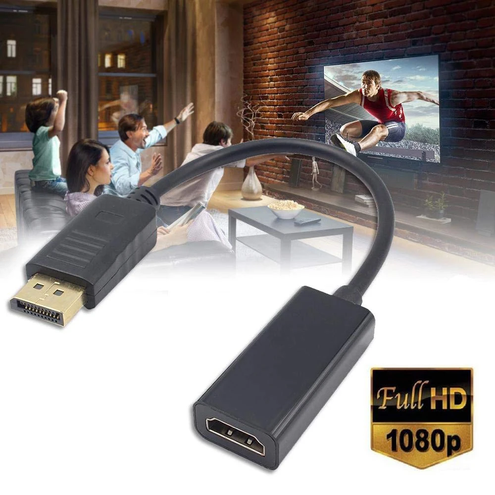 Rovtop Mini DP к HDMI Дисплей порт кабель адаптер папа женскому поддержка 1080P для HDTV