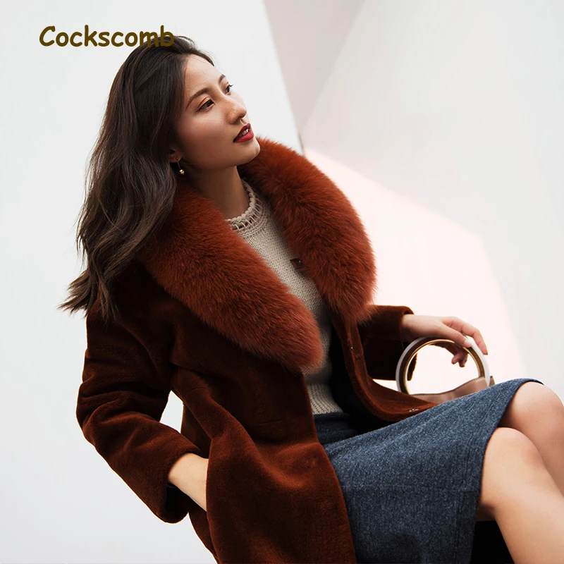 Cockscomb 2018 Новое креативное пальто из овечьей шерсти верхняя одежда для женщин