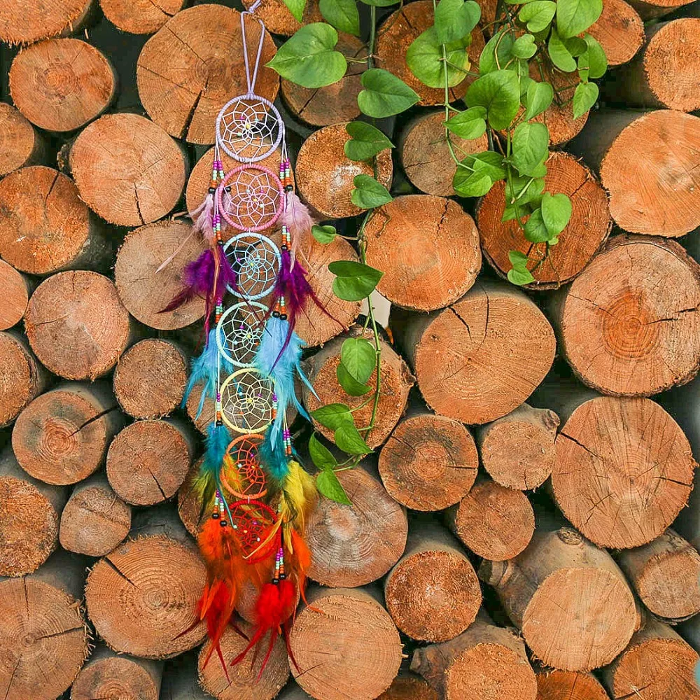 H& D чакра Ловец снов люстра Призма Suncatcher Радуга производитель перо дома настенный фэншуй Ловец снов Декор кулон