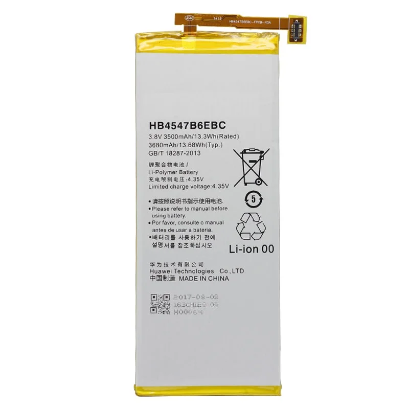 

Replacement Phone Battery HB4547B6EBC For Huawei Honor 6 Plus PE-TL20 PE-TL10 PE-CL00 PE-UL00 3500mAh