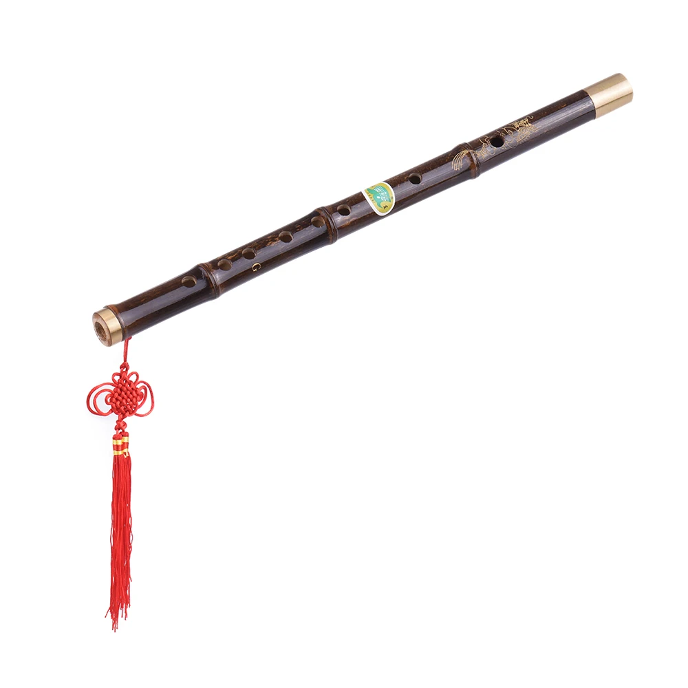 

Flute Professional Black Bamboo Dizi Flute Traditional Handmade Chinese Musical Woodwind Instrument Key of D Study Level