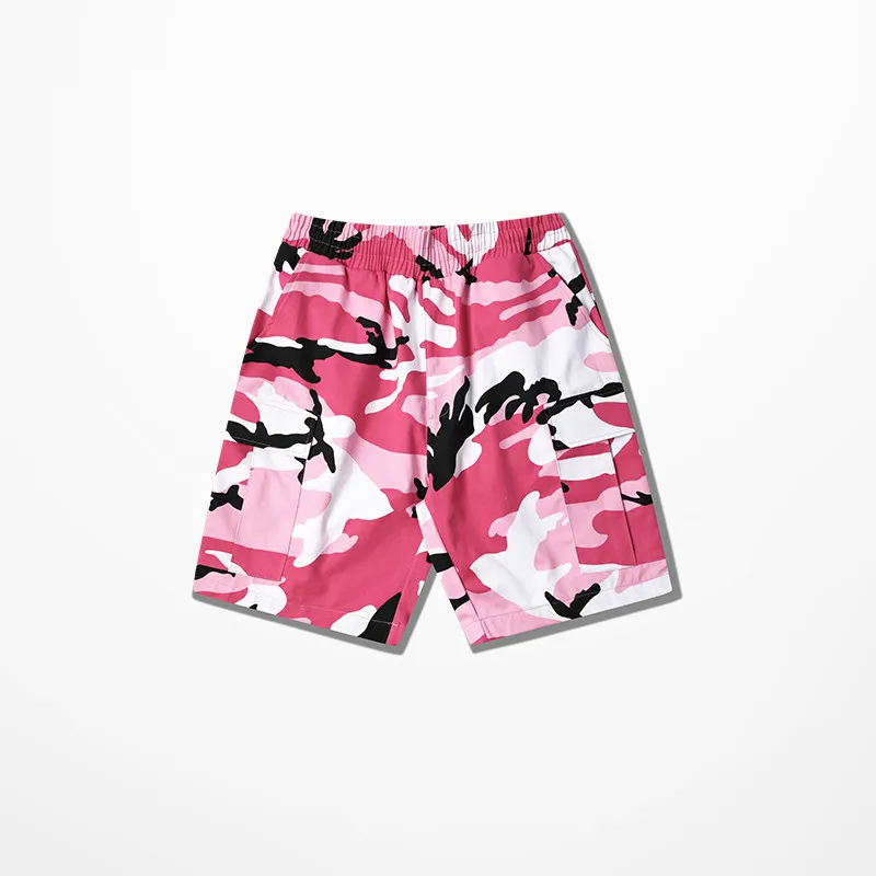 Новинка 2018 комбинезон короткие брюки уличные военные камуфляжные штаны розового