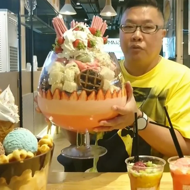 Супер чашка для мороженого гигантская Пивная кружка чашка для мороженого Экстра большая стеклянная фруктовая десертная чашка