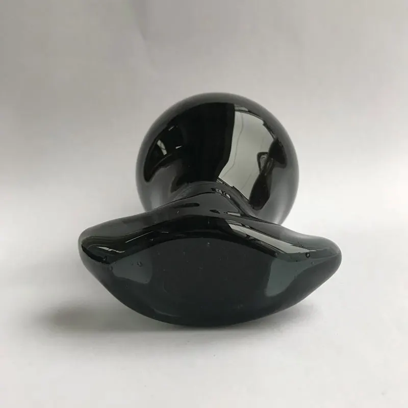 Большие стеклянные анальные шарики Анальная пробка страпон черные гладкие